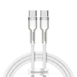 Кабель-зарядка Type-C на Type-C Baseus Cafule Metal 100W 1м CATJK-C02 белый