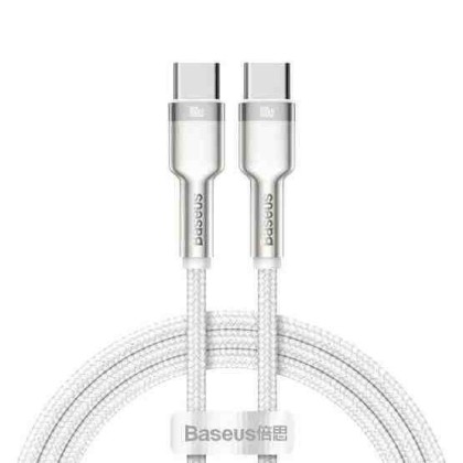 Кабель-зарядка Type-C на Type-C Baseus Cafule Metal 100W 1м CATJK-C02 белый