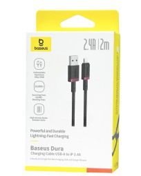Usb Кабель-зарядка Lightning Baseus Dura Series 2.4A 2м (P10377801U01-03) красно-черный