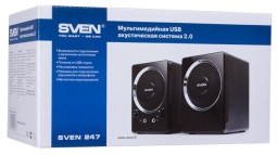 Акустическая система 2.0 Sven 247 2х2Вт пластик черная