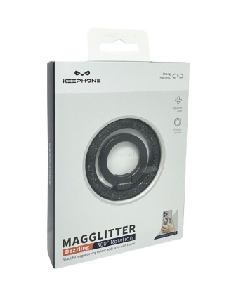 Магнитный держатель-кольцо для i-Phone Keephone Magglitter Dazzling черный