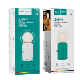 Беспроводное зарядное устройство с ночником Hoco H8 Jewel 1200mAh/10ч  5W/7.5W/10W белое