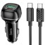 Автомобильное заряд. устр. Hoco Z54A с шнуром Type-C на Type-C 1USB/1C 18W/30W серый