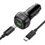 Автомобильное заряд. устр. Hoco Z54A с шнуром Type-C на Type-C 1USB/1C 18W/30W серый
