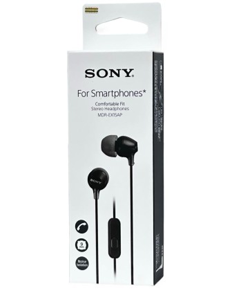 Стереонаушники Sony MDR-EX15AP с микрофоном черные