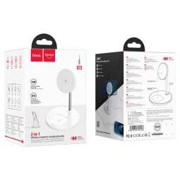 Беспроводное зарядное устройство 2in1 смартфон/Apple Watch Hoco S23 15W белое
