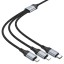 Usb Кабель-зарядка Hoco X102 3в1 Micro/Lightning/Type-C 1м черный