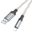 Usb Кабель-зарядка Lightning Hoco U112 2.4A 1м LED черный