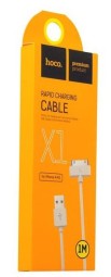 Usb Кабель-зарядка i-Phone 4/4s Hoco X1 Rapid 1м силиконовый белый