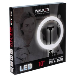 Светодиодная кольцевая лампа для селфи Walker WLR-2610 26см черная