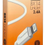 Usb Кабель-зарядка Lightning Borofone BX14 Link jet 2.4A 3м силиконовый белый
