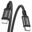 Usb Кабель-зарядка Type-C на Lightning Hoco X14 Double 3A 20W 3м/9.8ft в тканевой оплетке черный