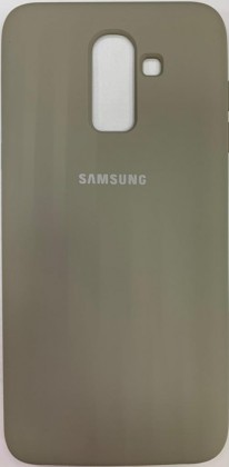 Накладка для Samsung Galaxy J8 (2018) Silicone cover серая