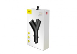 Автомобильное заряд. устр. + прикуриватель Baseus Y-type 2USB 3.4A CCALL-YX01 черное