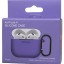 Силиконовый чехол для AirPods 4 с карабином фиолетовый