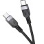 Usb Кабель-зарядка Type-C на Type-C Hoco X109 3A 60W 1м силиконовый черный