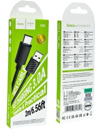 Usb Кабель-зарядка Type-C Hoco X88 3A 2м черный