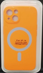 Накладка для i-Phone 14 6.1" Magsafe силикон оранжевая