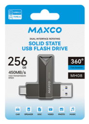 USB3.2/USB-C флеш накопитель Maxco MH08 256GB 450Mb/s черный