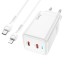 Сетевое зар. устр. Hoco N23 GaN с шнуром Type-C на Lightning 2C 45W белое