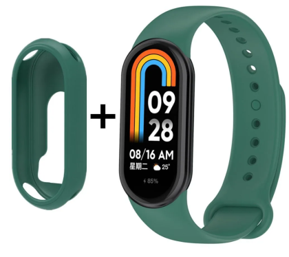 Ремешок для Xiaomi Mi Band 8 силиконовый темно-зеленый