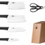 Ножи Xiaomi Mijia HUOHOU кухонный из нержавеющей стали (5 предметов+органайзер) HU0057 черные