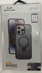 Накладка для i-Phone 15 Pro Max Keephone Magico Magsafe матово-прозрачный чёрная рамка