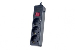 Сетевой фильтр Perfeo Power+ (PF-PP-3/1,8-B) 1.8м/3 розетки черный