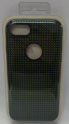 Накладка для i-Phone 7 силикон в сетку под оригинал, с вырезом под логотип, черная