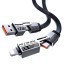 USB/USB-C Кабель-зарядка Remax RC-C189 3в1 Lightning/Type-C 1м 65W черный