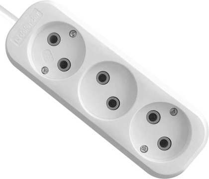 Сетевой фильтр Defender B230 3 гнезда (без заземления) 7м белый