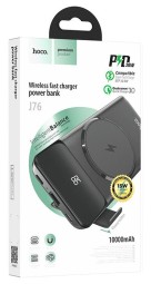 Powerbank с беспроводной зарядкой Hoco J76 10000mAh 1USB/1C/Qi 22.5W/20W/15W с дисплеем черный