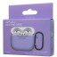 Силиконовый чехол для AirPods 4 с карабином сиреневый