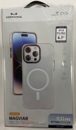 Накладка для i-Phone 15 Pro Max Keephone Magviar Magsafe прозрачная