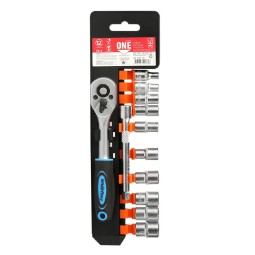 Ключ-трещотка с набором головок (12 предметов) Smartbuy One Tools