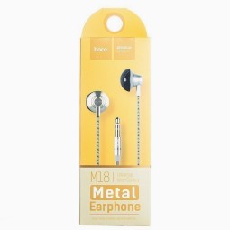 Наушники с микрофоном Hoco M18 Goss metal 1.2м серебристые