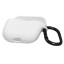Силиконовый чехол для AirPods 4 с карабином белый