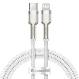 Кабель-зарядка Type-C на Lightning Baseus Cafule Metal 20W 1м CATLJK-A02 белый