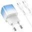 Сетевое зар. устр. Hoco C101A с шнуром Type-C на Type-C 1С PD3.0/QC3.0 20W ледяной синий