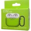 Силиконовый чехол для AirPods 4 с карабином зеленый