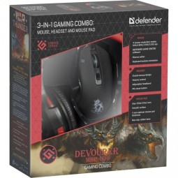 Набор мышь/коврик/гарнитура Defender MHP-006 Devourer черный