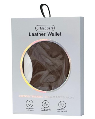 Кожаный чехол-бумажник Leather Wallet с MagSafe для Apple i-Phone коричневый