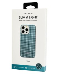 Накладка для i-Phone 15 Pro Max 6.7" Pitaka Magez Case 5 Aramid Fiber сине-белый (Ocean)