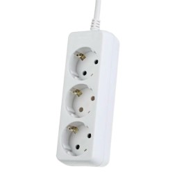 Perfeo сетевой удлинитель с заземлением "POWERMATE", 1,5м, 3 розетки, белый (PF-PE-3/1,5-W)