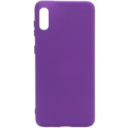 Накладка для Samsung Galaxy A02 Silicone cover без логотипа фиолетовая