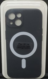 Накладка для i-Phone 14 6.1" Magsafe силикон черная