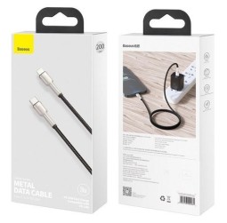 Кабель-зарядка Type-C на Lightning Baseus Cafule Metal 20W 2м (CATLJK-B01) черный