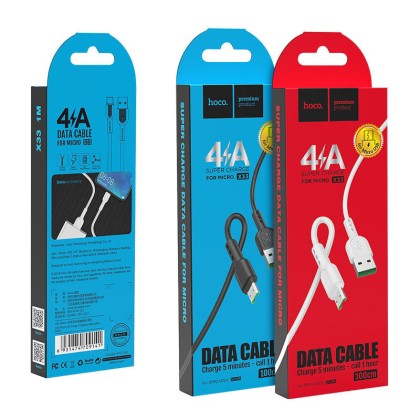 Usb Кабель-зарядка Micro Hoco X33 Surge flash 4.0a 1м силиконовый чёрный
