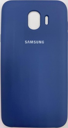 Накладка для Samsung Galaxy J4 (2018) Silicone cover темно-синяя