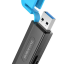 Картридер Borofone DH9 2TB 5Gbps USB3.0 чёрно-синий